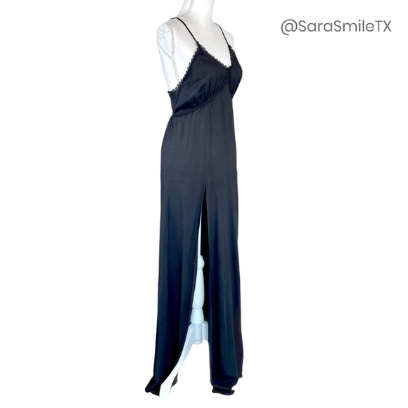 FOR LOVE AND LEMONS Black Boho Double High Slit Low Back Maxi Summer Dress - Picture 9 of 15